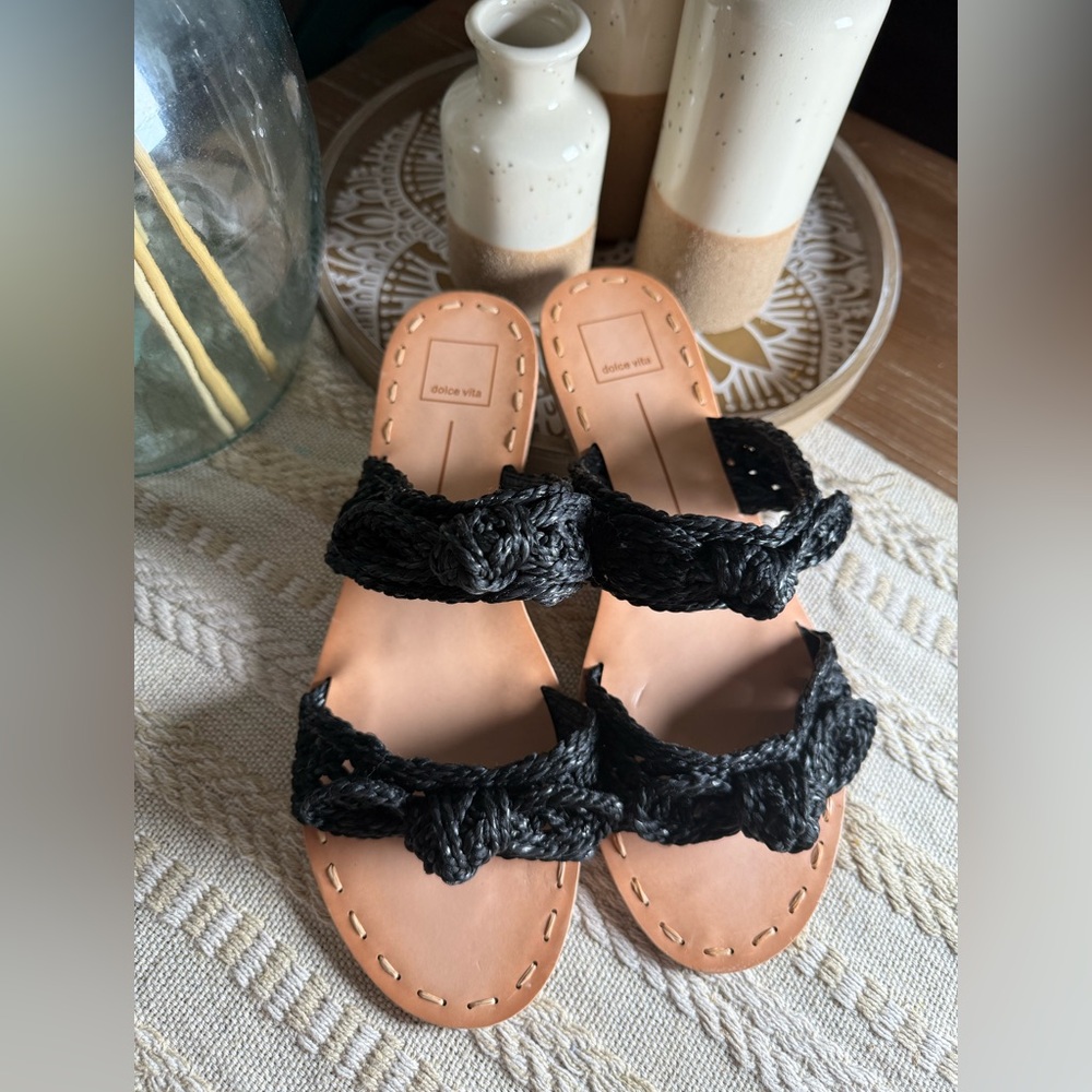 Dolce Vita Black Braided Sandals